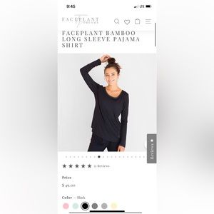 Black Faceplant dreamwear top